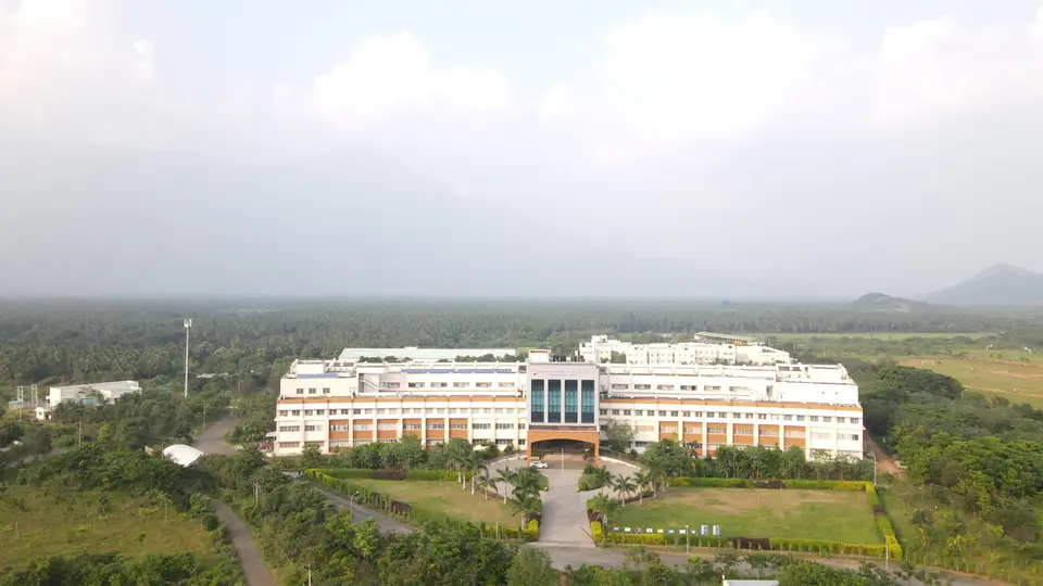 Aerial drone view of the campus