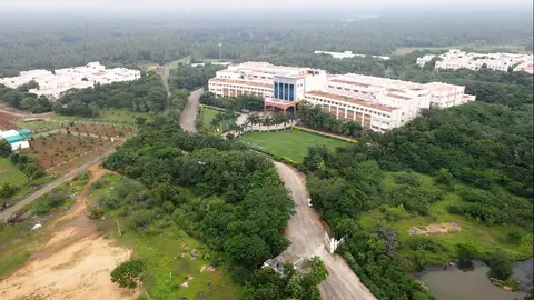 D Block academic building from above