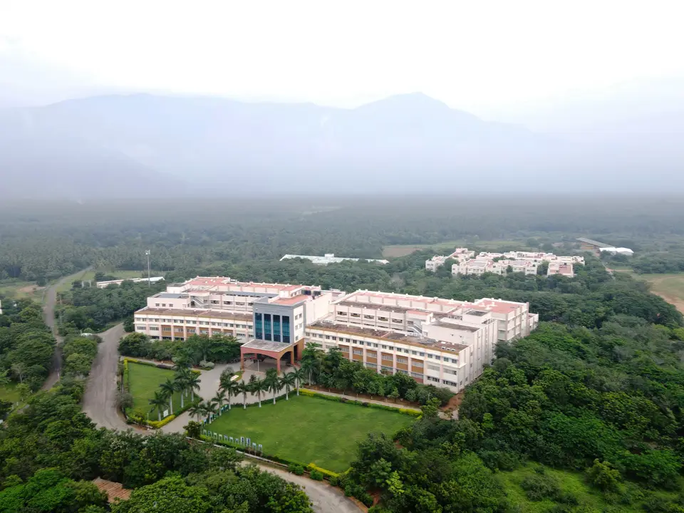 D Block academic building from above