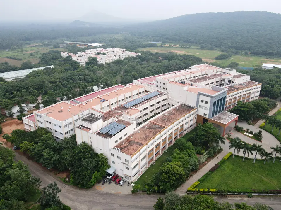 D Block academic building from above