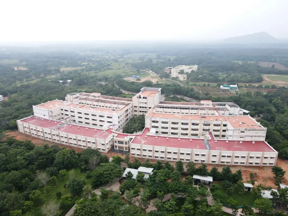 D Block academic building from above