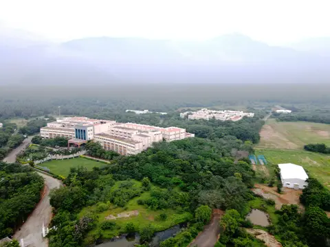D Block academic building from above